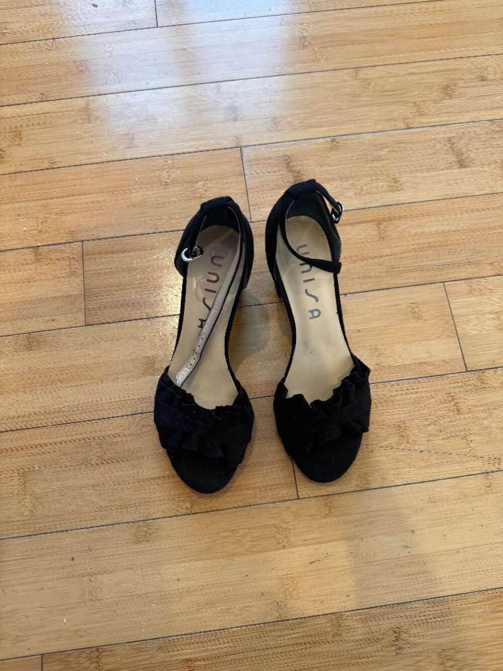 Unisa Black Ruffle Heel